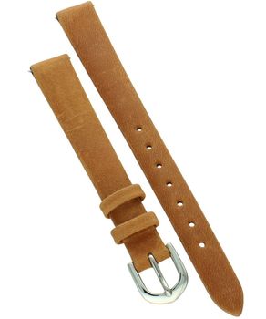 Zamszowy pasek do zegarka Bisset 12mm – jasny brąz, stalowa sprzączka.jpg